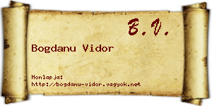Bogdanu Vidor névjegykártya